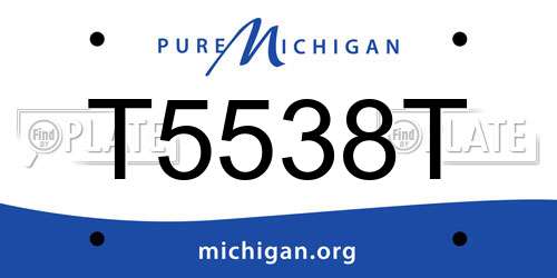 T5538T Michigan License Plate