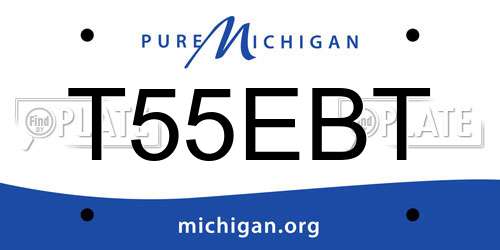 T55EBT Michigan License Plate