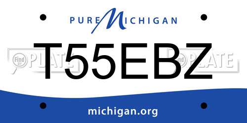 T55EBZ Michigan License Plate