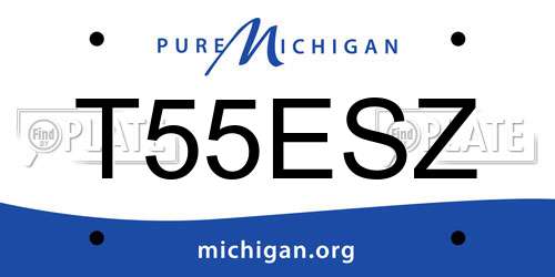 T55ESZ Michigan License Plate