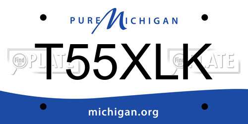 T55XLK Michigan License Plate