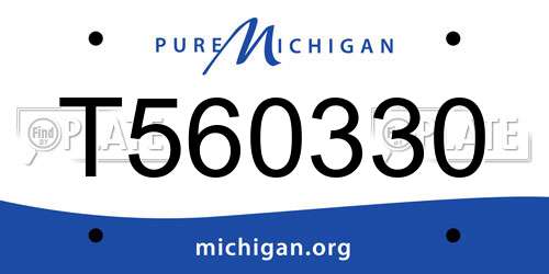 T560330 Michigan License Plate