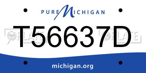 T56637D Michigan License Plate