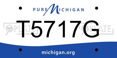 T5717G Michigan License Plate