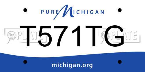 T571TG Michigan License Plate