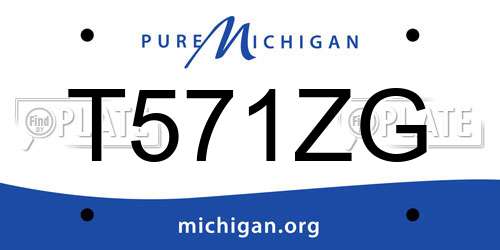 T571ZG Michigan License Plate