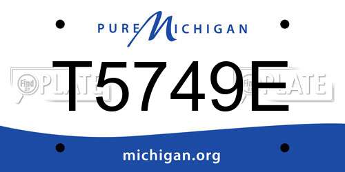 T5749E Michigan License Plate
