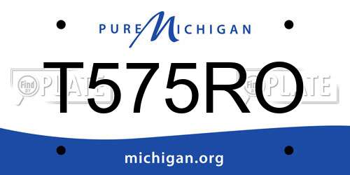 T575RO Michigan License Plate