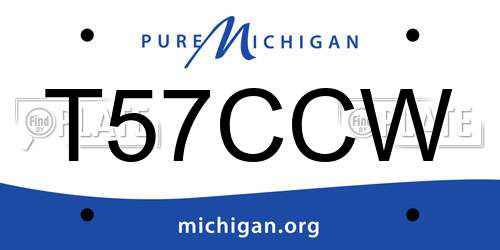 T57CCW Michigan License Plate