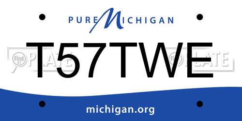 T57TWE Michigan License Plate