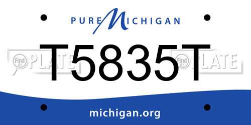 T5835T Michigan License Plate