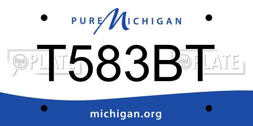 T583BT Michigan License Plate