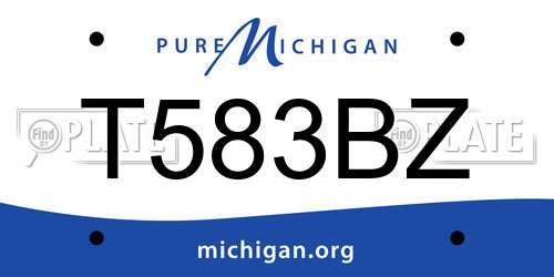 T583BZ Michigan License Plate