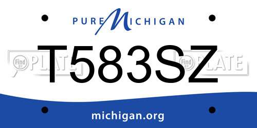 T583SZ Michigan License Plate