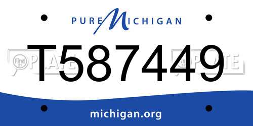T587449 Michigan License Plate