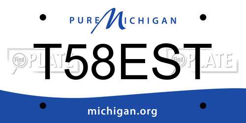 T58EST Michigan License Plate