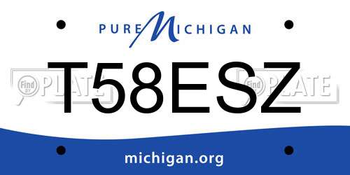 T58ESZ Michigan License Plate