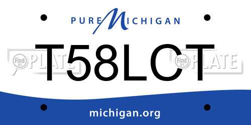 T58LCT Michigan License Plate