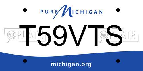 T59VTS Michigan License Plate
