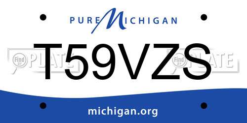 T59VZS Michigan License Plate