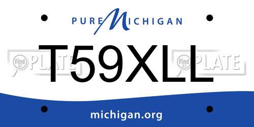 T59XLL Michigan License Plate