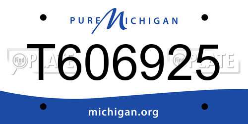 T606925 Michigan License Plate