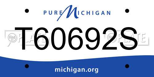 T60692S Michigan License Plate