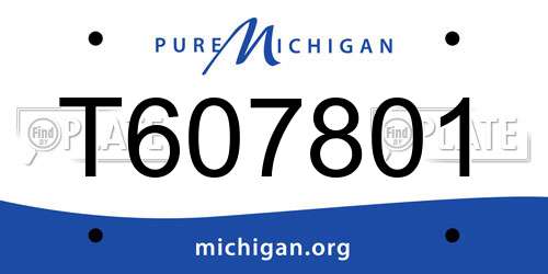 T607801 Michigan License Plate