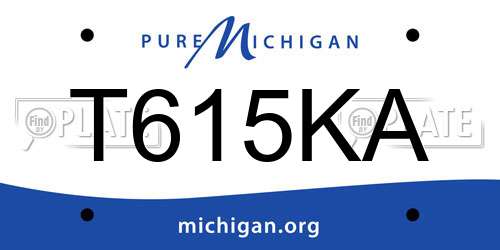T615KA Michigan License Plate