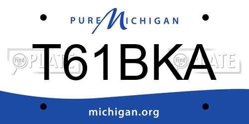 T61BKA Michigan License Plate