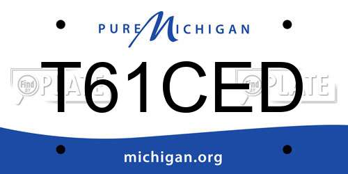 T61CED Michigan License Plate