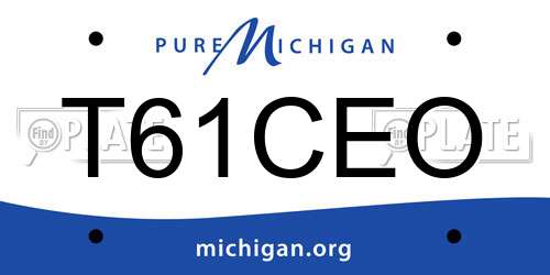 T61CEO Michigan License Plate