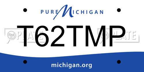 T62TMP Michigan License Plate