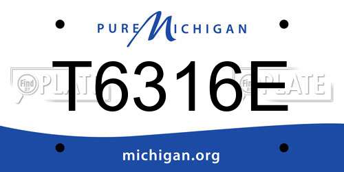 T6316E Michigan License Plate