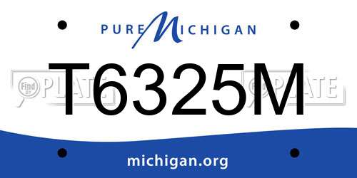 T6325M Michigan License Plate