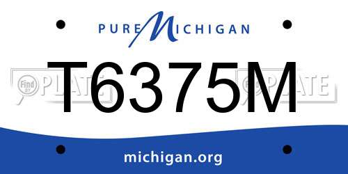 T6375M Michigan License Plate