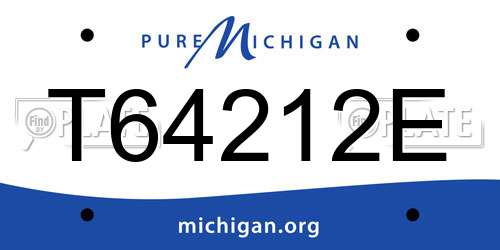 T64212E Michigan License Plate