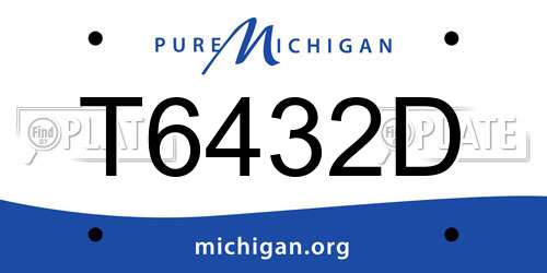 T6432D Michigan License Plate