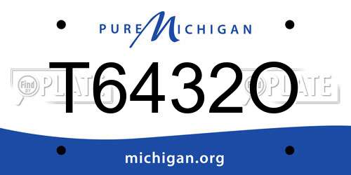 T6432O Michigan License Plate
