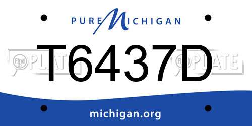 T6437D Michigan License Plate