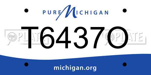 T6437O Michigan License Plate