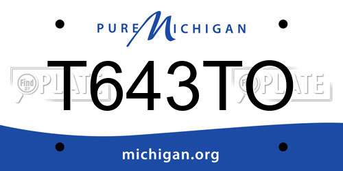 T643TO Michigan License Plate