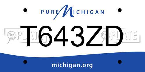 T643ZD Michigan License Plate
