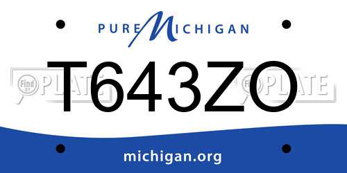 T643ZO Michigan License Plate