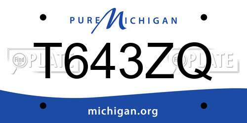 T643ZQ Michigan License Plate