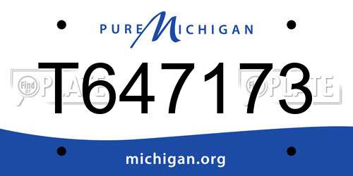 T647173 Michigan License Plate