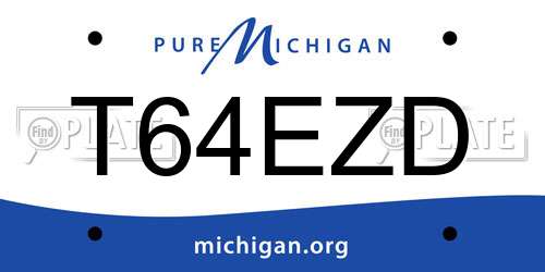 T64EZD Michigan License Plate