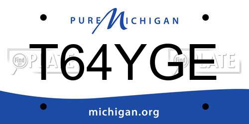 T64YGE Michigan License Plate