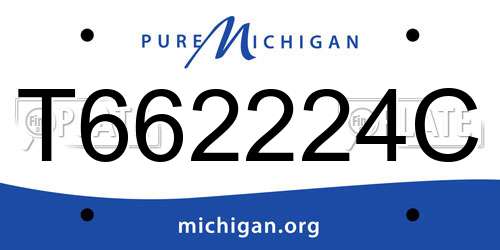 T662224C Michigan License Plate
