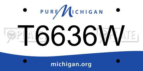 T6636W Michigan License Plate